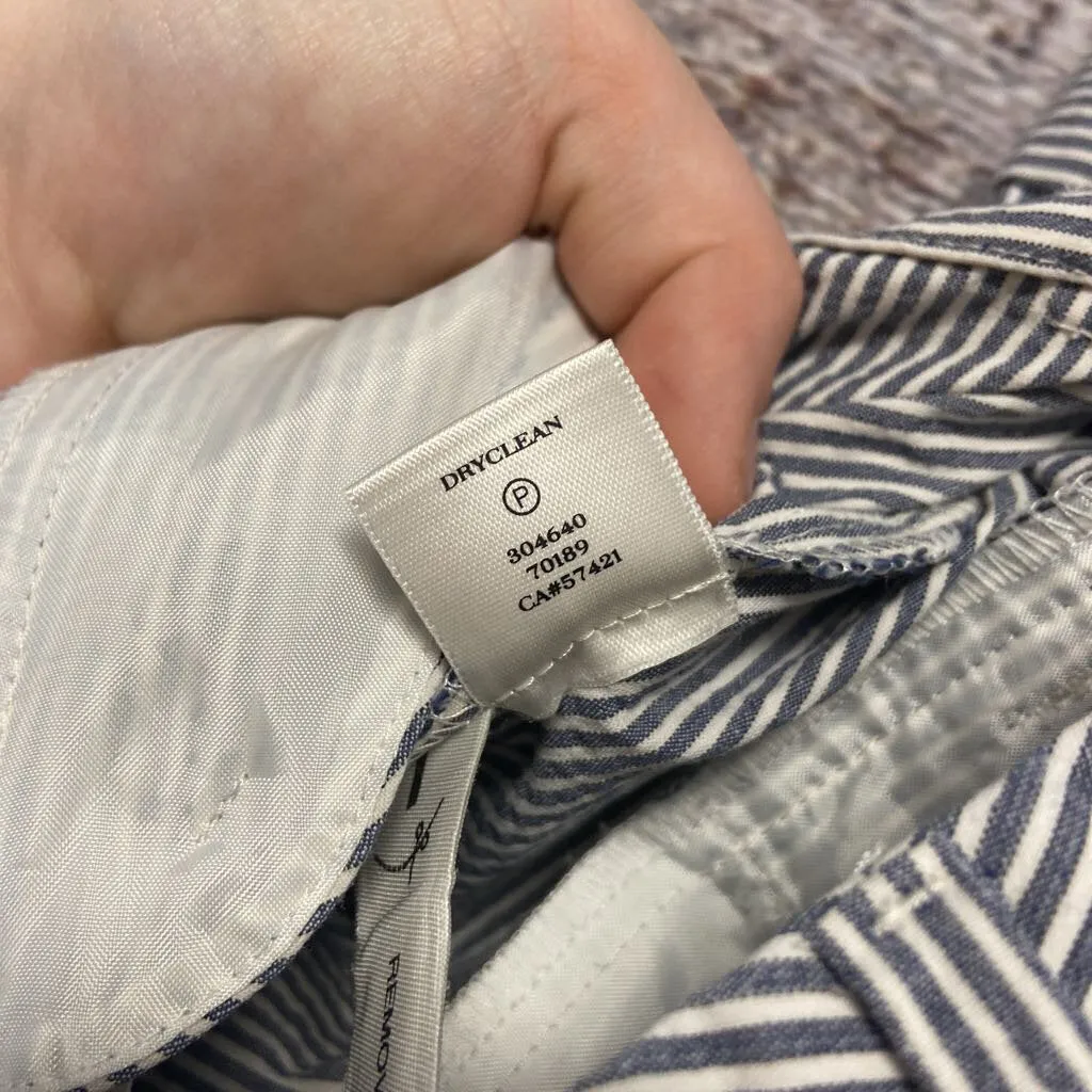 ANN TAYLOR BLUE WHITE STRIPED CAPRIS SIZE 2 TCC