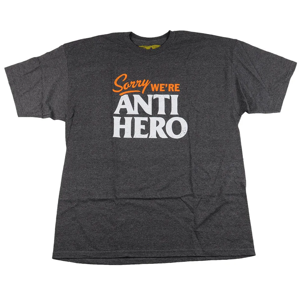 Anti-Hero Sorry S/S - Charcoal Heather/White Orange - Men's T-Shirt