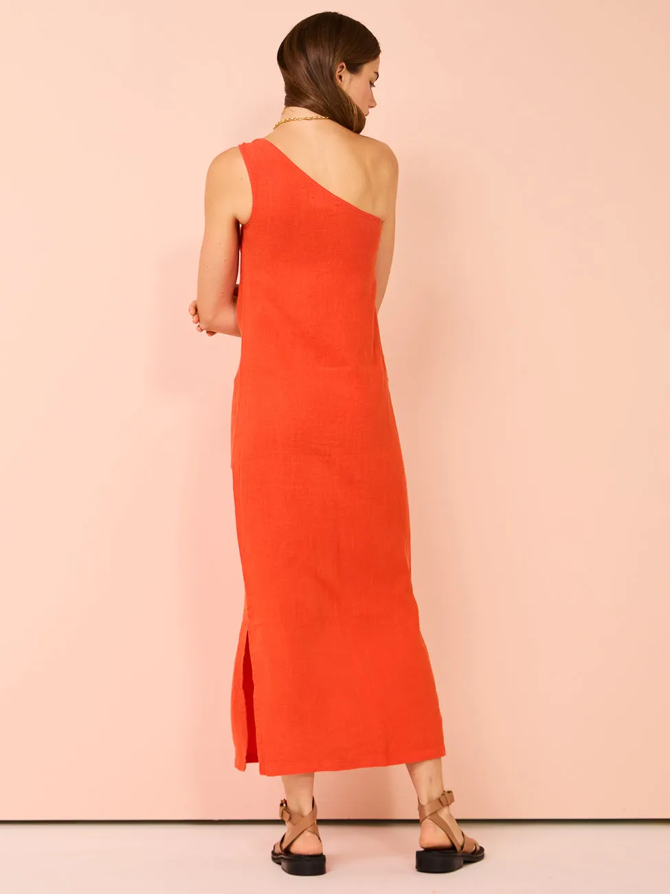 Assembly Label Bonnie Linen Dress in Popsicle