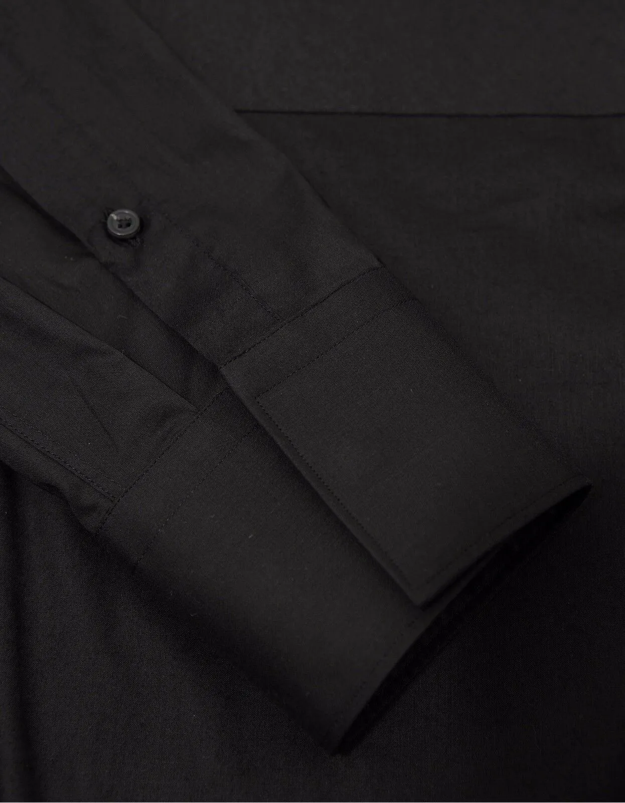 Black Slim-Fit Shirt with Bib