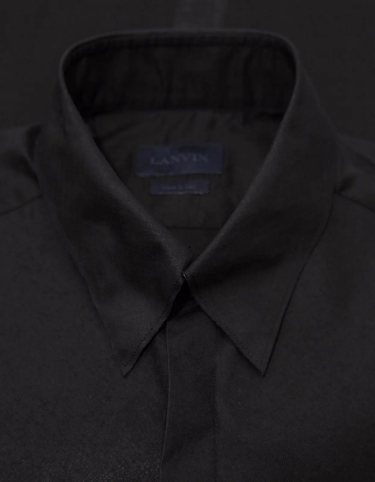 Black Slim-Fit Shirt with Bib