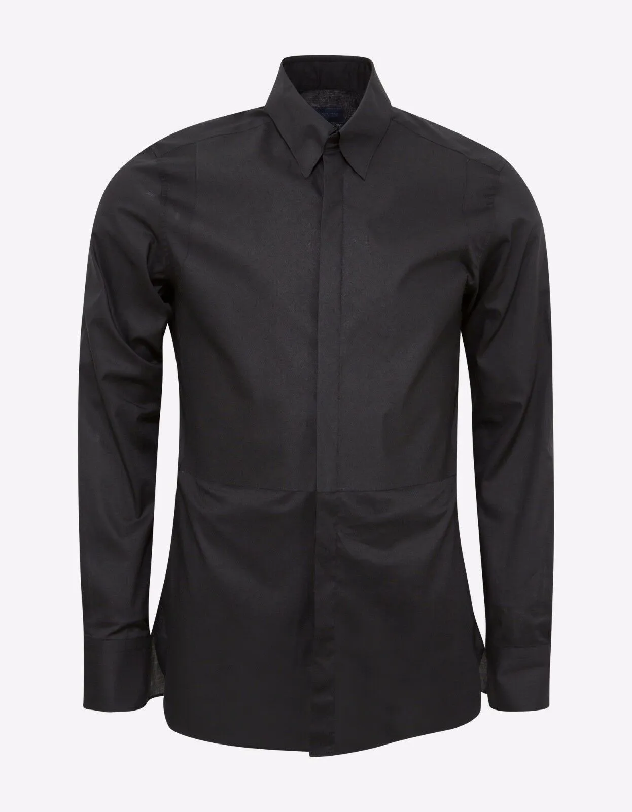 Black Slim-Fit Shirt with Bib