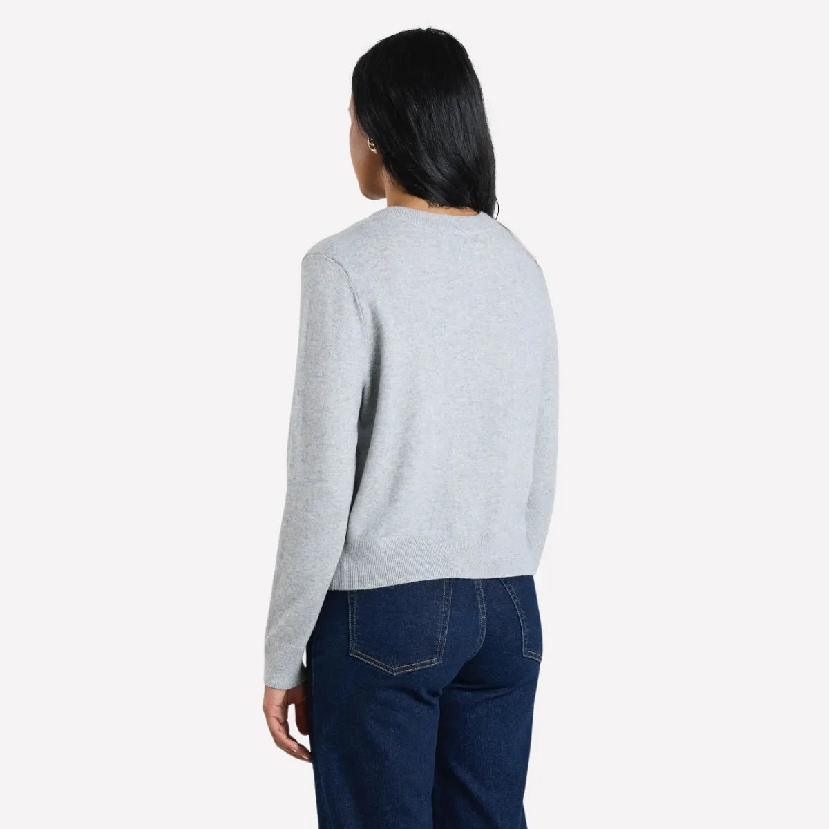 Cashmere Blend Cardigan (Light Grey)