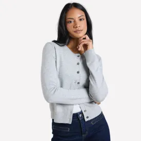 Cashmere Blend Cardigan (Light Grey)