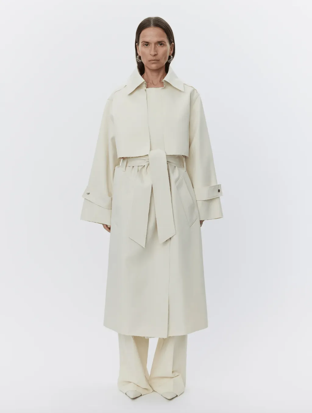 Chapin 3 Piece Shiny Trench Coat