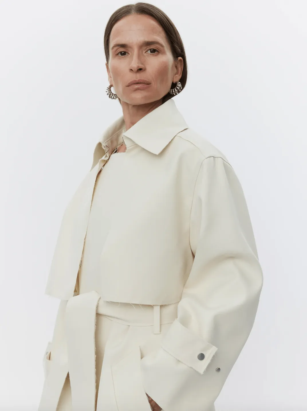 Chapin 3 Piece Shiny Trench Coat