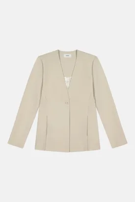 Collarless Blazer Sand