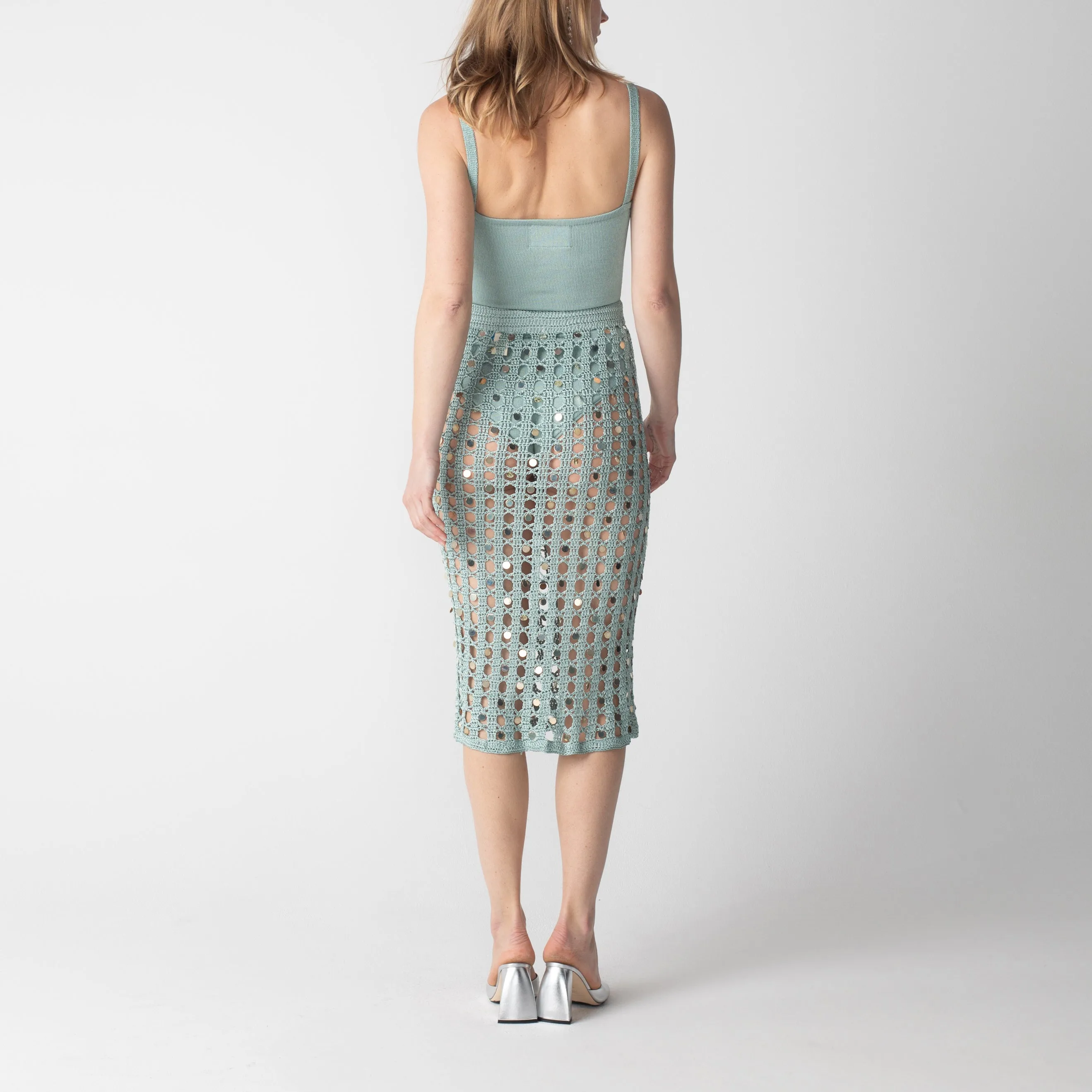 Embellished Crochet Skirt