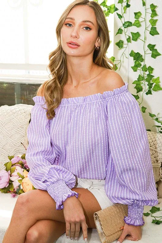 Pinstripe Off Shoulder W
