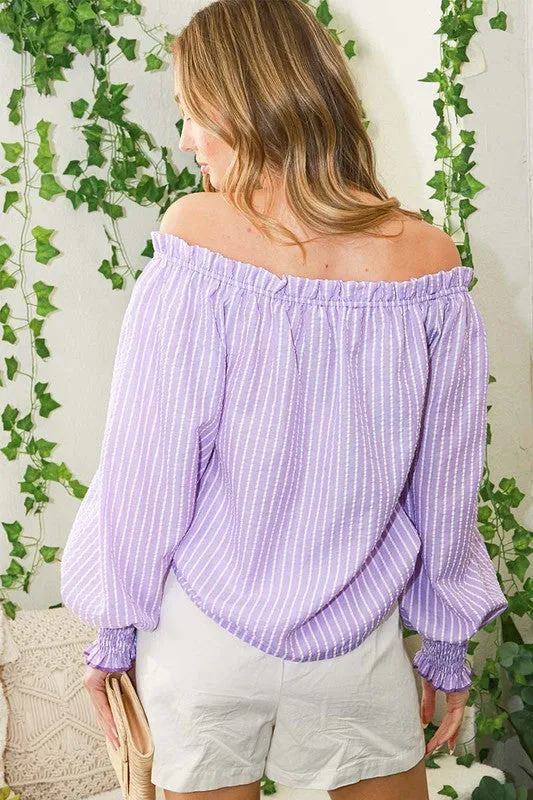 Pinstripe Off Shoulder W