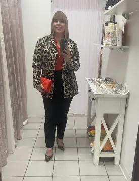 Plus animal print blazer
