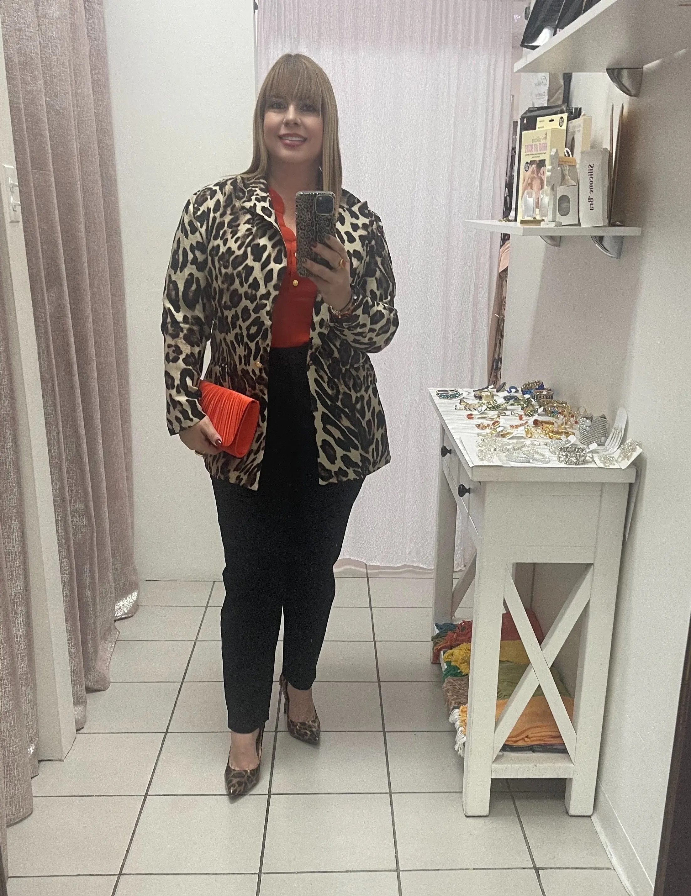 Plus animal print blazer