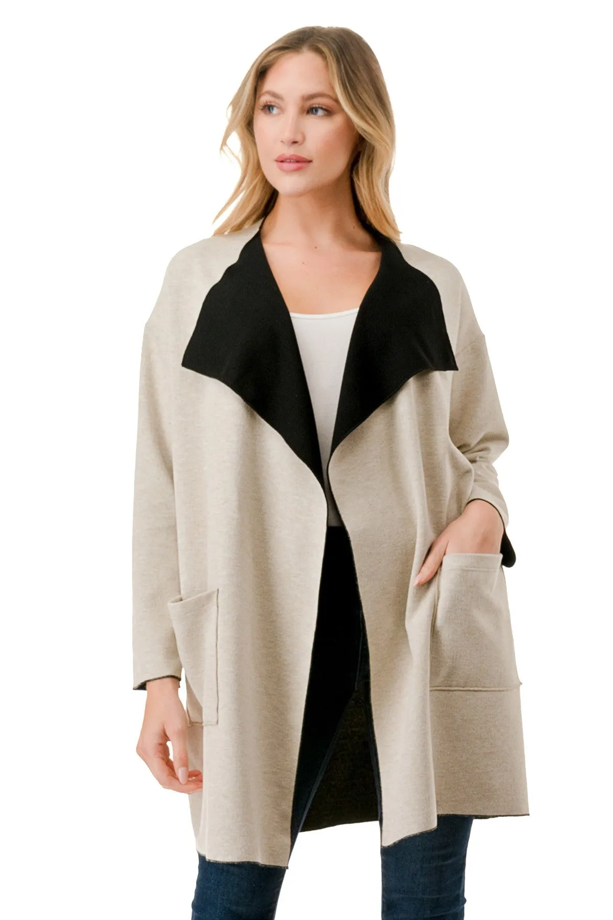 Reversible Cardigan with Pockets