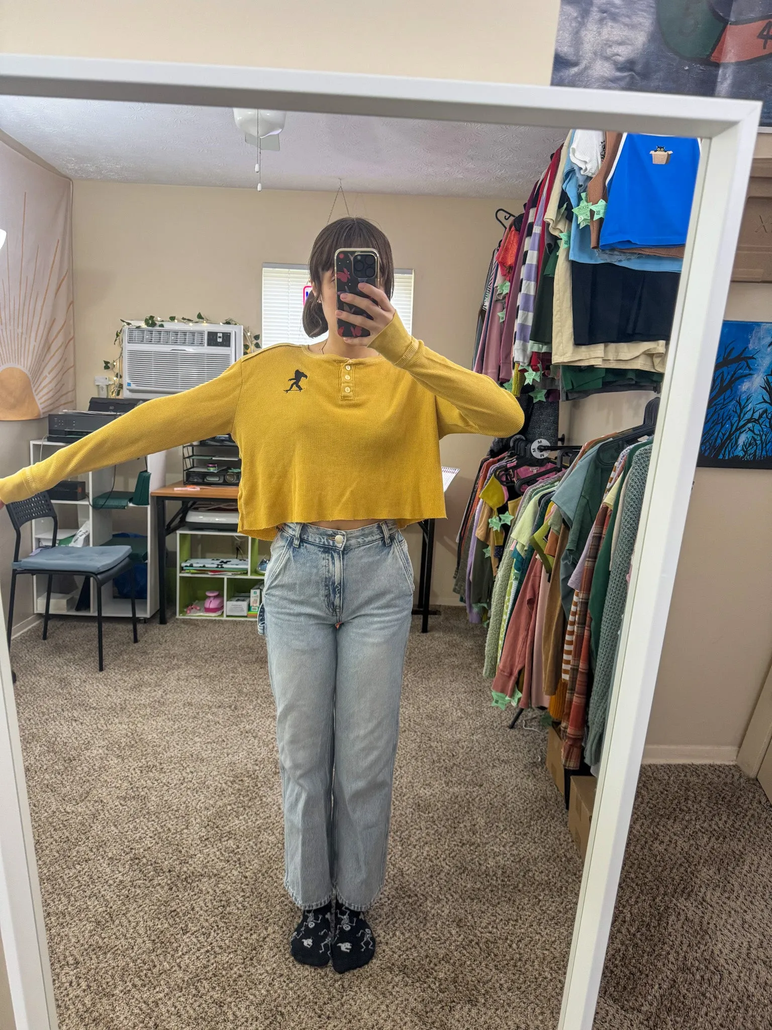 Skater Bigfoot Cropped Thermal Long Sleeve L