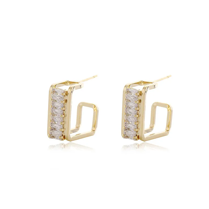 Square Cubic Zirconia Earrings