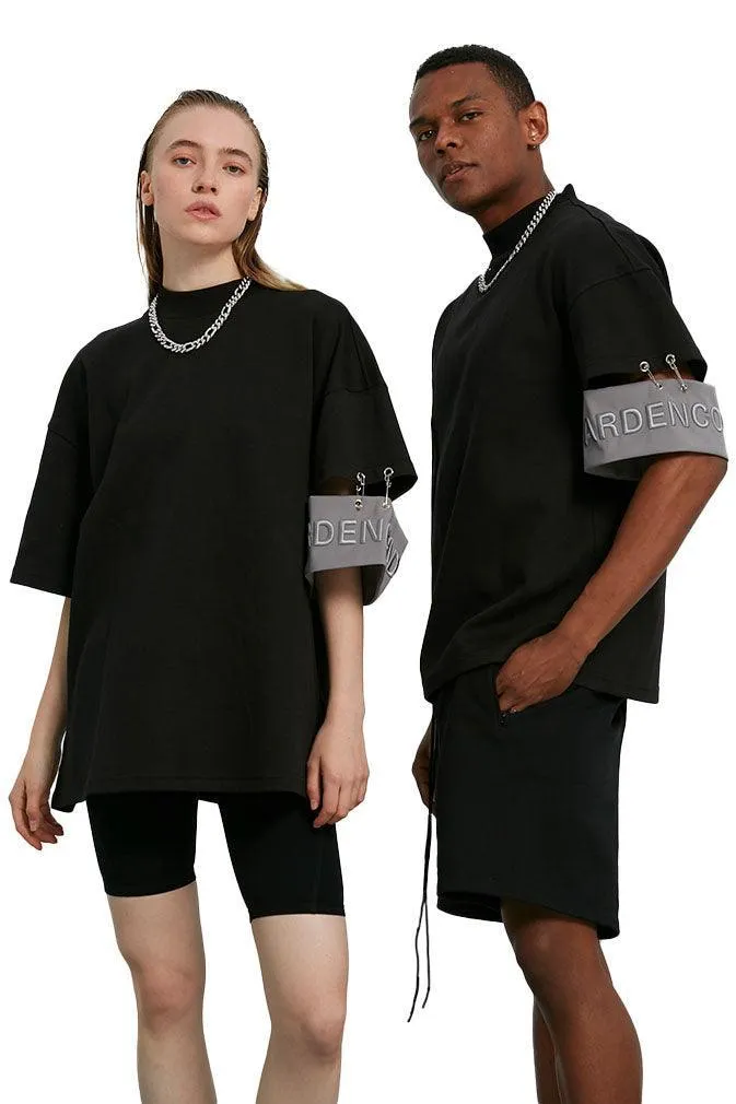 Unisex Black Badged T-Shirt