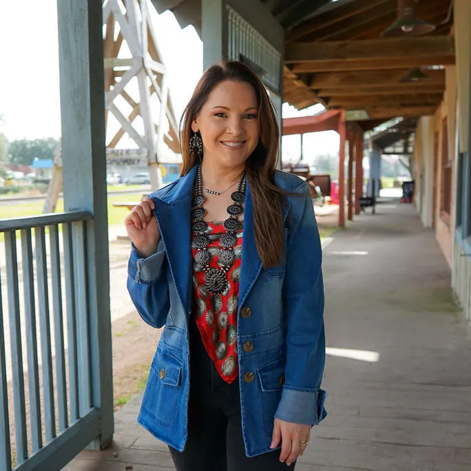 Washed Denim Blazer